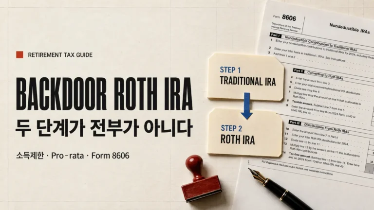 Backdoor Roth IRA의 소득제한과 Pro-rata 및 Form 8606 실행 순서