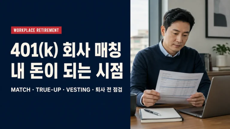 401(k) Employer Match와 Vesting 공식 및 퇴사 전 확인사항