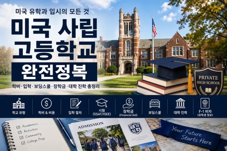 미국 사립 고등학교 완전정복 - 학비, 입학, 보딩스쿨, 장학금, 대학 진학 가이드