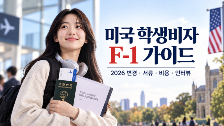 미국 F-1 학생비자를 준비하는 한국인 유학생과 여권·유학 서류